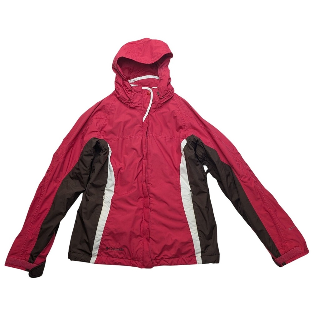 Columbia Interchange Jacket Womens Medium Pink Brown WL7054 Hooded Colorblock